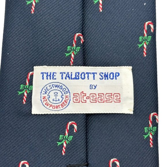 The Talbott Shop Neck Tie Mens Silk and Polyester Blend Christmas Candy Cane - Picture 5 of 8